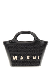 Black raffia and leather micro Tropicalia handbag -  | Wise