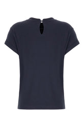 Navy blue stretch cotton t-shirt -  | Wise