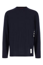 Maglione in lana stretch blu navy -  | Wise