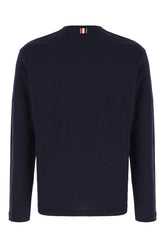 Maglione in lana stretch blu navy -  | Wise
