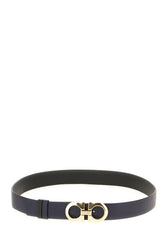 Cintura reversibile in pelle blu navy -  | Wise