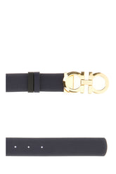 Cintura reversibile in pelle blu navy -  | Wise