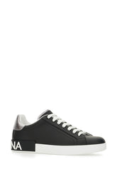 Black nappa leather Portofino sneakers -  | Wise