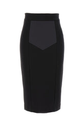 Gonna in misto viscosa stretch nera -  | Wise