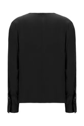 Blusa in seta stretch nera -  | Wise