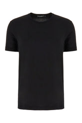 Black stretch viscose blend t-shirt -  | Wise