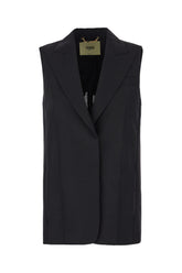 Black mohair blend sleeveless blazer -  | Wise