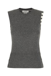 Maglione smanicato in cashmere grigio scuro -  | Wise