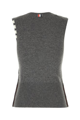 Maglione smanicato in cashmere grigio scuro -  | Wise