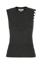 Maglione smanicato in cashmere grafite -  | Wise