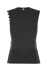 Maglione smanicato in cashmere grafite -  | Wise