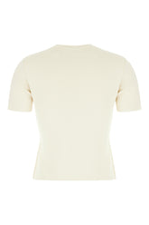 T-shirt in misto viscosa stretch avorio -  | Wise