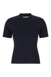 T-shirt in misto viscosa stretch blu notte -  | Wise