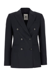 Giacca in lana stretch blu navy -  | Wise