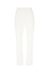 White stretch cotton pants -  | Wise