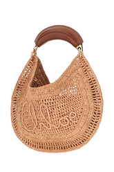 Borsa a mano Banana in rafia rosa cipria -  | Wise