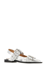 Ballerine Feminine Buckle in poliestere argento -  | Wise