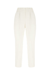 Pantalone in misto acetato avorio -  | Wise