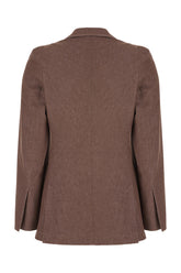 Chocolate cotton blazer -  | Wise