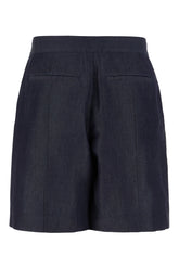 Bermuda in misto cotone blu denim -  | Wise