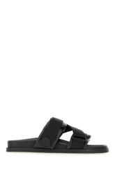 Sandali nere in pelle e tessuto -  | Wise