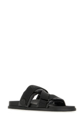 Sandali nere in pelle e tessuto -  | Wise