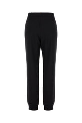 Black stretch cotton blend joggers -  | Wise