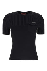 T-shirt in misto viscosa stretch nera -  | Wise