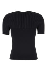 T-shirt in misto viscosa stretch nera -  | Wise