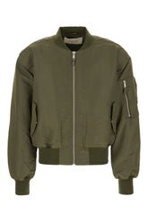 Giubbino imbottito in nylon verde militare -  | Wise