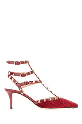 Scarpe con tacco in velluto rosso -  | Wise