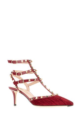 Scarpe con tacco in velluto rosso -  | Wise
