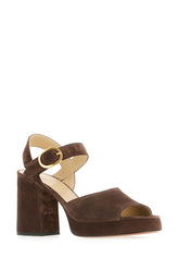 Sandali in pelle scamosciata marrone -  | Wise