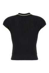 Maglione smanicato in misto cotone nero -  | Wise
