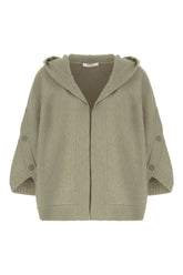 Cardigan in misto lana verde salvia -  | Wise