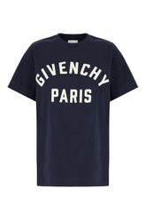 Navy blue cotton oversize t-shirt -  | Wise