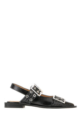 Ballerine Feminine Buckle in simil pelle nera -  | Wise