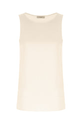 Ivory stretch silk top -  | Wise