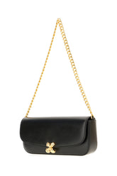 Borsa a spalla Skull Flower piccola in pelle nera -  | Wise