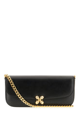 Borsa a tracolla Skull Flower in pelle nera -  | Wise