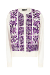 Cardigan in seta stampata -  | Wise