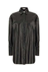 Camicia oversize in pelle nera -  | Wise