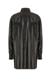 Camicia oversize in pelle nera -  | Wise