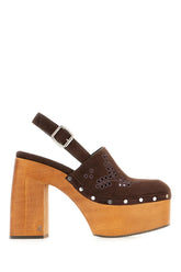 Scarpe con tacco in pelle scamosciata cioccolato -  | Wise