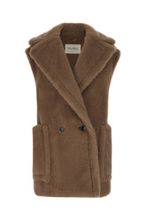 Cappotto smanicato in misto alpaca marrone -  | Wise