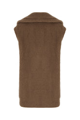 Cappotto smanicato in misto alpaca marrone -  | Wise