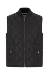 Giubbino imbottito smanicato in nylon nero -  | Wise