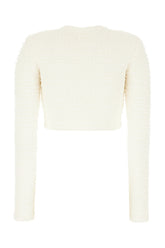 Cardigan in misto cotone stretch avorio -  | Wise