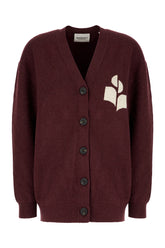 Cardigan in misto cotone stretch prugna -  | Wise