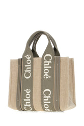 Cappuccino linen small Woody handbag -  | Wise